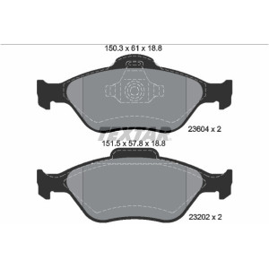 TEXTAR 2360406 Klocki hamulcowe przód dla Fiesta 2 Fusion 121 Ecosport Puma Ka
