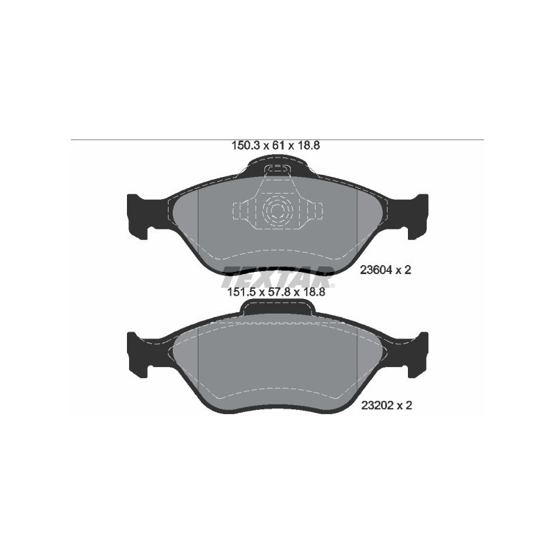 TEXTAR 2360406 Pastiglie freno anteriore per Fiesta 2 Fusion 121 Ecosport Puma Ka