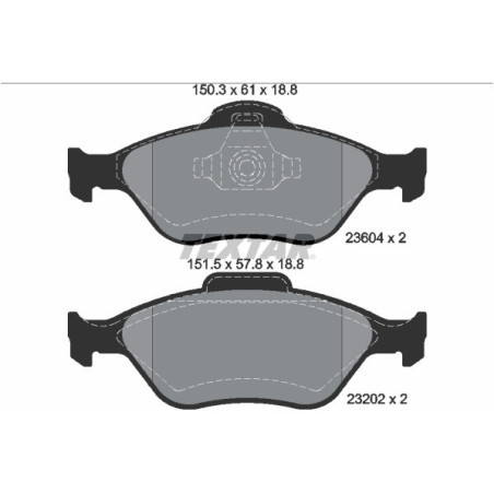TEXTAR 2360406 Pastiglie freno anteriore per Fiesta 2 Fusion 121 Ecosport Puma Ka