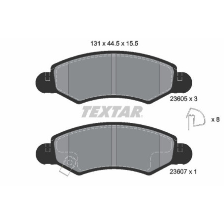 TEXTAR 2360501 Klocki hamulcowe przód dla Agila Ignis Justy Cruze