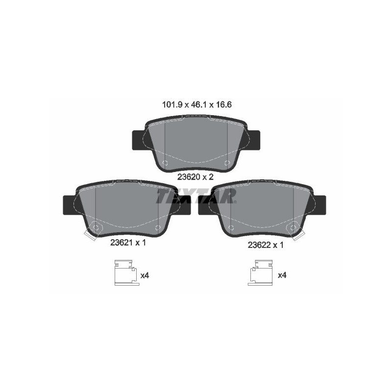 TEXTAR 2362002 Bremsbeläge Hinten für