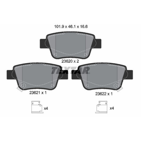 TEXTAR 2362002 Brake Pads Set Rear for