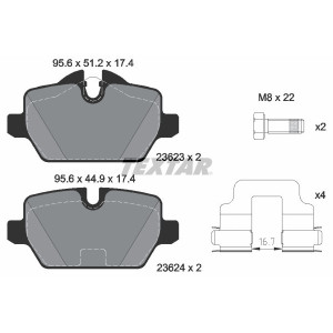TEXTAR 2362303 Plaquettes de frein arrière pour BMW 1 3