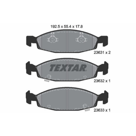 TEXTAR 2363101 Plaquettes de frein avant pour Jeep Cherokee