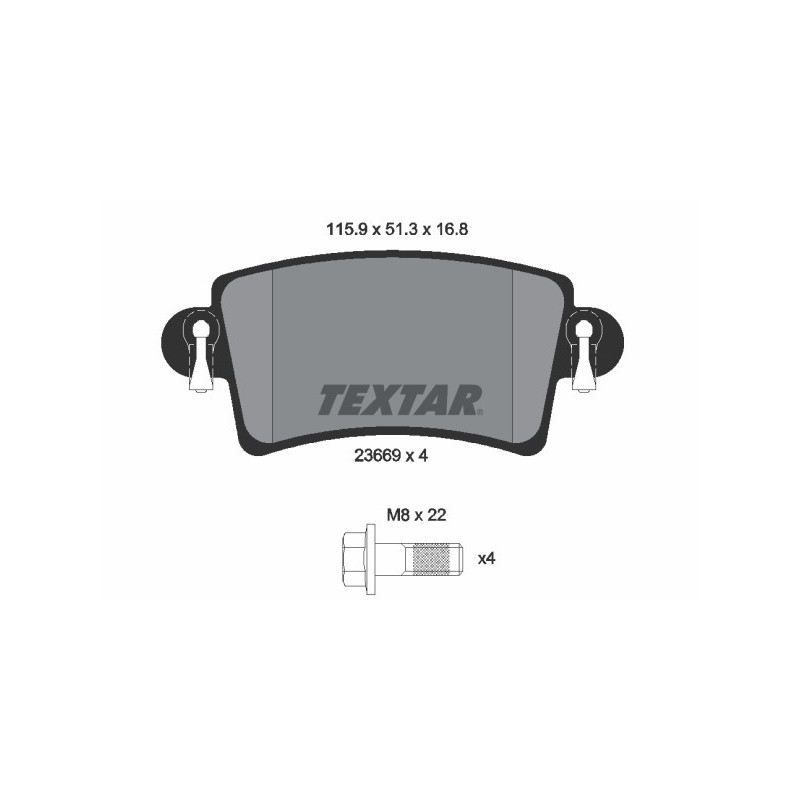 TEXTAR 2366901 Pastillas de freno trasero para Movano Master Interstar