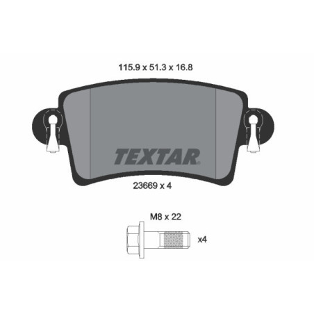 TEXTAR 2366901 Pastiglie freno posteriore per Movano Master Interstar