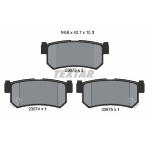 TEXTAR 2367301 Brake Pads Set Rear for Rexton Actyon Kyron