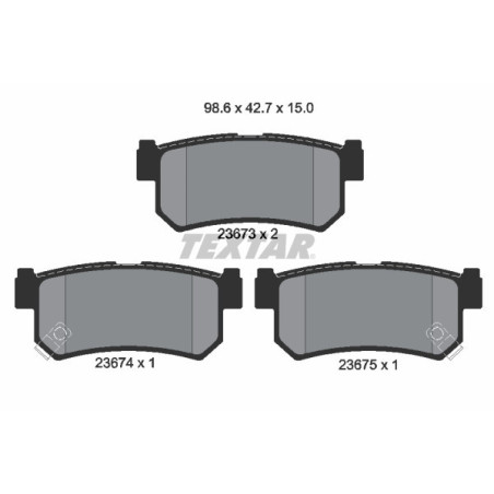 TEXTAR 2367301 Brake Pads Set Rear for