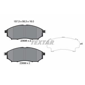 TEXTAR 2369801 Brzdové platničky predný pre Qashqai NP300 Murano G FX Koleos Pathfinder