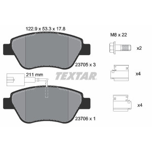 TEXTAR 2370502 Klocki hamulcowe przód dla Doblo Idea Punto Bravo Stilo Linea Musa 500