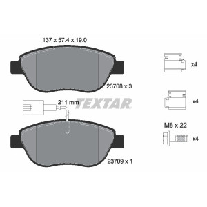TEXTAR 2370802 Bremsbeläge Vorne für Doblo Stilo Combo Multipla Idea Bravo Delta Linea