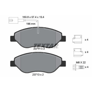 TEXTAR 2371104 Brake Pads Set Front for Stilo MiTo Delta Bravo Lybra