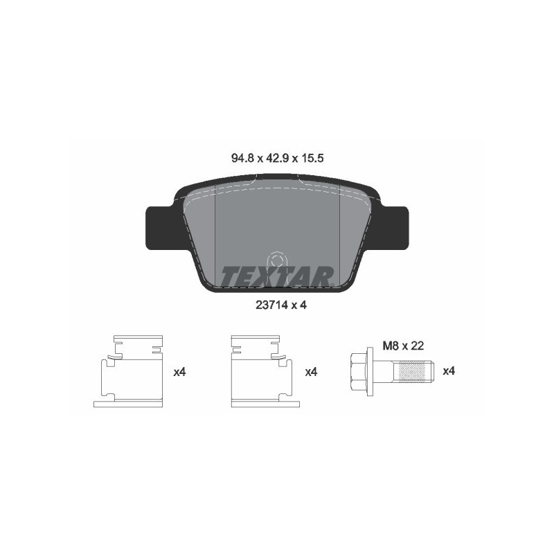 TEXTAR 2371401 Plaquettes de frein arrière pour Stilo MiTo Multipla Bravo Delta Linea