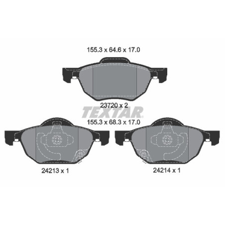 TEXTAR 2372001 Brzdové platničky predný pre Honda Accord