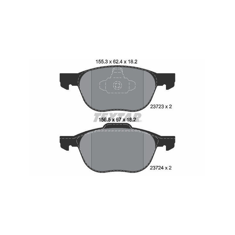 TEXTAR 2372301 Brzdové platničky predný pre Focus 3 C-Max Ecosport V40 V50 S40 C30 5 Kuga