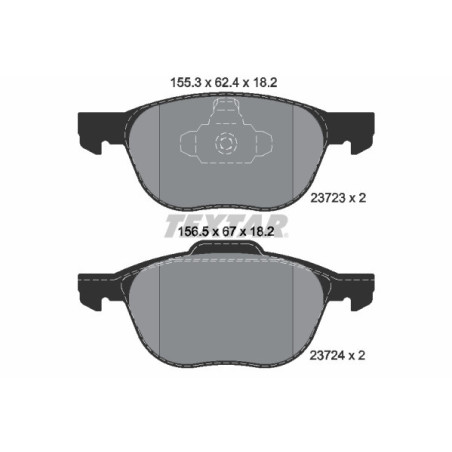 TEXTAR 2372301 Brzdové platničky predný pre Focus 3 C-Max Ecosport V40 V50 S40 C30 5 Kuga