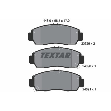 TEXTAR 2372901 Brzdové destičky přední pro Accord Civic Stream Odyssey Stepwgn Shuttle TSX