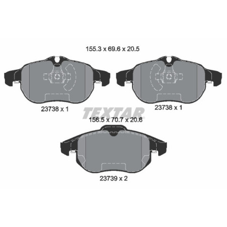 TEXTAR 2373807 Bremsbeläge Vorne für 9-3 Vectra Signum BLS Croma 9-3X Astra Zafira