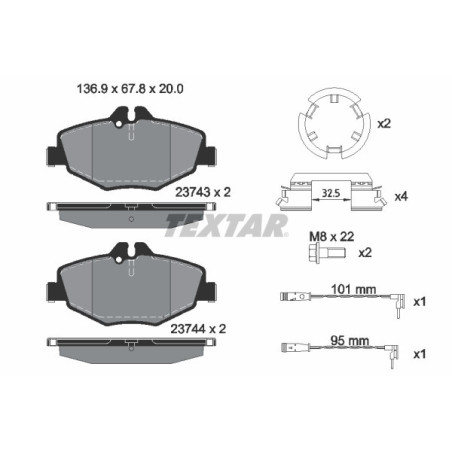 TEXTAR 2374303 Pastiglie freno anteriore per Mercedes E