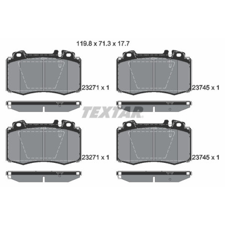 TEXTAR 2374502 Brake Pads Set Front for Mercedes C E CLK CLS S SL SLK
