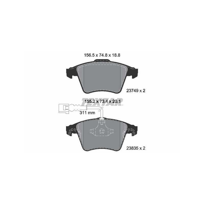 TEXTAR 2374901 Plaquettes de frein Avant pour