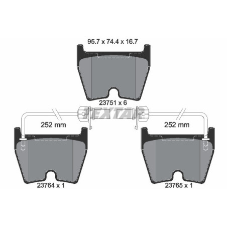 TEXTAR 2375101 Brzdové destičky přední pro Phaeton R8 Gallardo A6