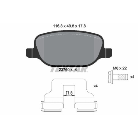 TEXTAR 2376002 Bremsbeläge Hinten für 159 Brera Spider Delta