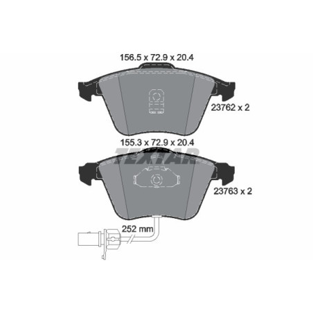 TEXTAR 2376201 Brzdové platničky predný pre Audi A6 Allroad