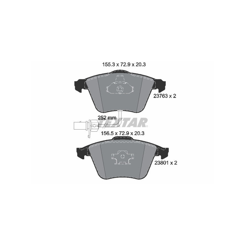 TEXTAR 2376302 Brake Pads Set Front for A4 A6 A8 Exeo