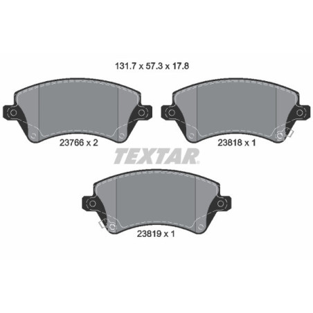 TEXTAR 2376601 Brzdové platničky predný pre Toyota Corolla