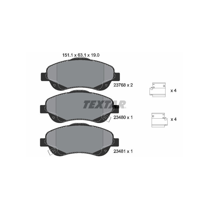 TEXTAR 2376802 Bremsbeläge Vorne für Toyota Avensis Corolla