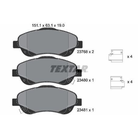 TEXTAR 2376802 Brake Pads Set Front for Toyota Avensis Corolla