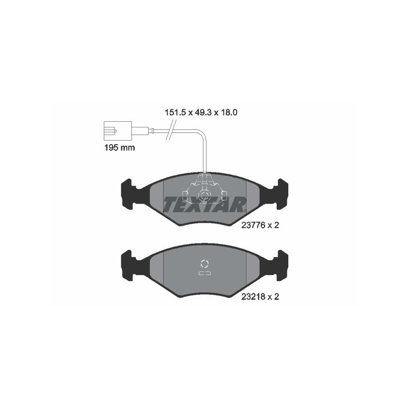 TEXTAR 2377601 Brzdové platničky predný pre Fiat Siena Palio