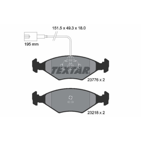 TEXTAR 2377601 Klocki hamulcowe przód dla Fiat Siena Palio
