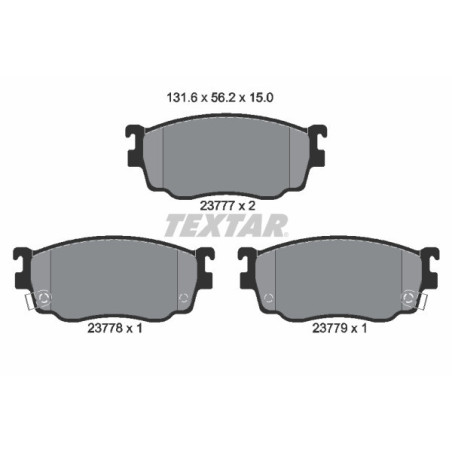 TEXTAR 2377701 Brzdové platničky predný pre Mazda 626 Premacy