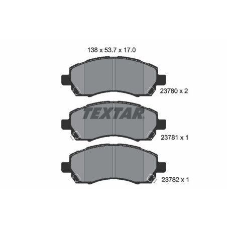 TEXTAR 2378001 Klocki hamulcowe przód dla Subaru Impreza Legacy