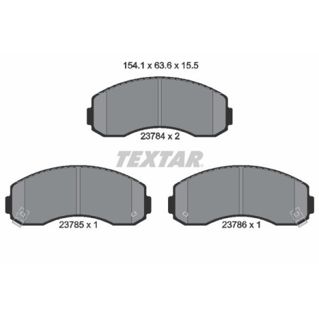TEXTAR 2378401 Brzdové platničky predný pre Bongo K2500 K2700 Besta Hi-Topic K2900