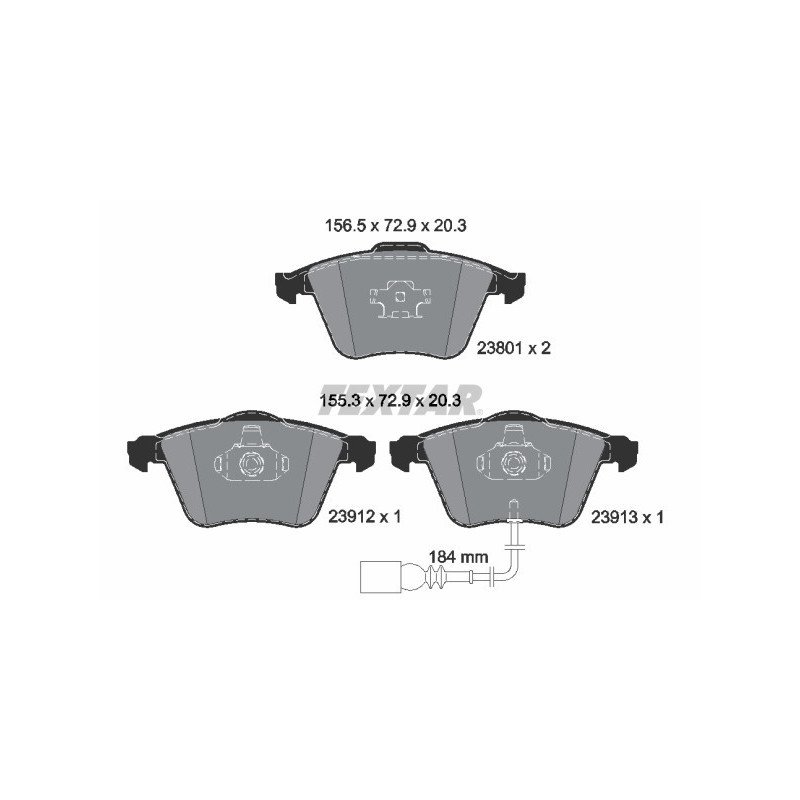 TEXTAR 2380101 Plaquettes de frein avant pour Passat A3 Eos Golf Superb CC Leon