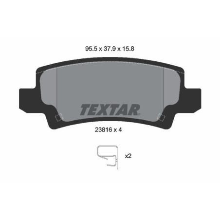 TEXTAR 2381601 Brzdové platničky zadný pre Toyota Corolla