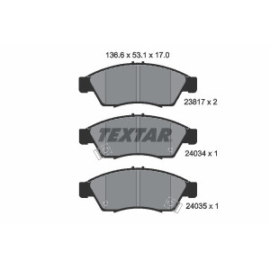 TEXTAR 2381701 Brzdové platničky predný pre Suzuki Liana