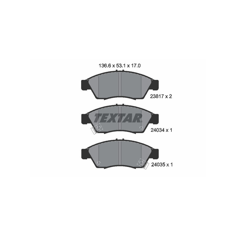 TEXTAR 2381701 Brzdové platničky predný pre Suzuki Liana