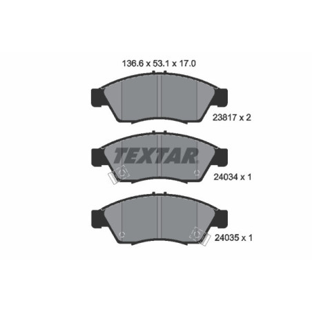 TEXTAR 2381701 Plaquettes de frein avant pour Suzuki Liana
