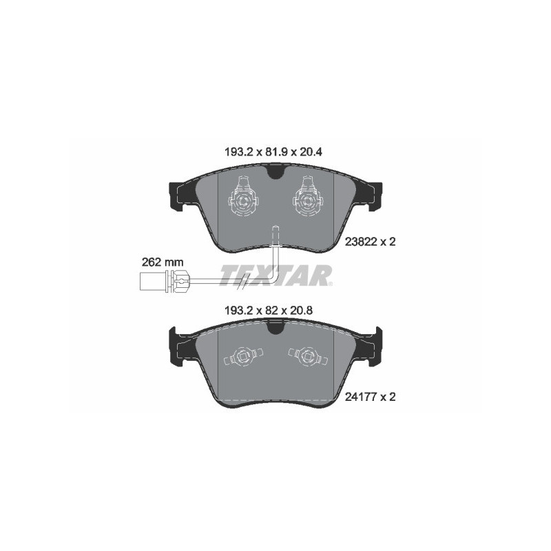 TEXTAR 2382201 Plaquettes de frein Avant pour