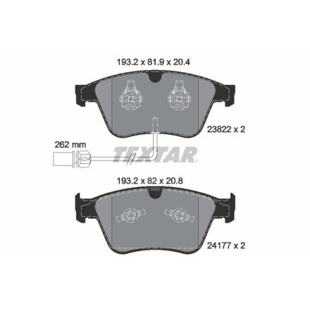TEXTAR 2382201 Brzdové platničky predný pre Bentley Continental