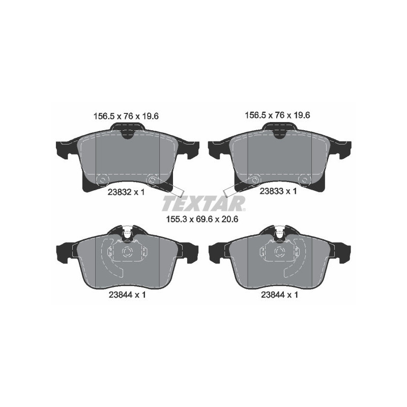 TEXTAR 2383201 Brzdové platničky predný pre Astra Meriva Zafira Combo Astravan Corsa Adam