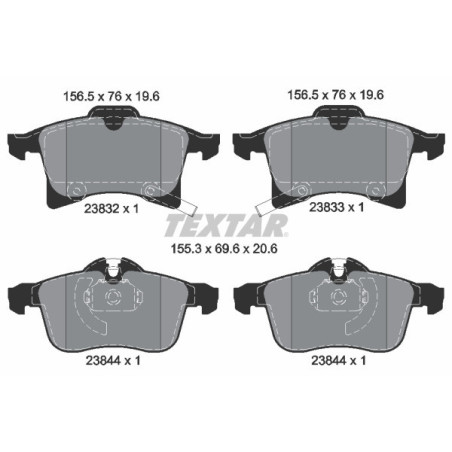 TEXTAR 2383201 Bremsbeläge Vorne für Astra Meriva Zafira Combo Astravan Corsa Adam