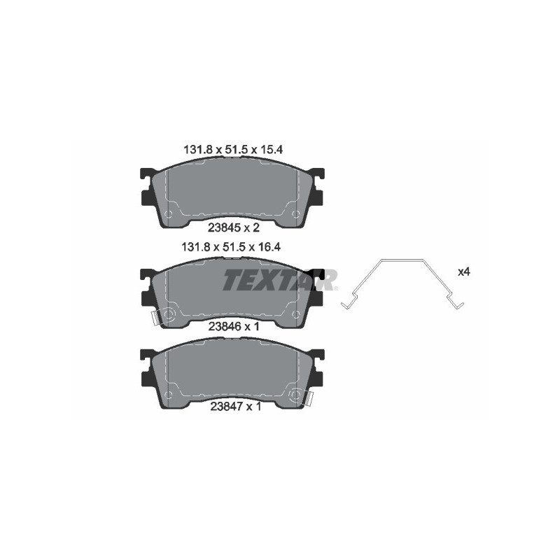 TEXTAR 2384504 Klocki hamulcowe przód dla 626 323 Premacy MX-6 XEDOS Probe