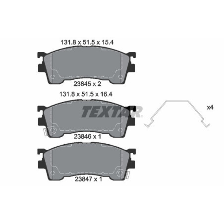 TEXTAR 2384504 Brzdové destičky přední pro 626 323 Premacy MX-6 XEDOS Probe
