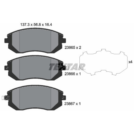 TEXTAR 2386501 Klocki hamulcowe przód dla Legacy Impreza Forester Outback XV 9-2X