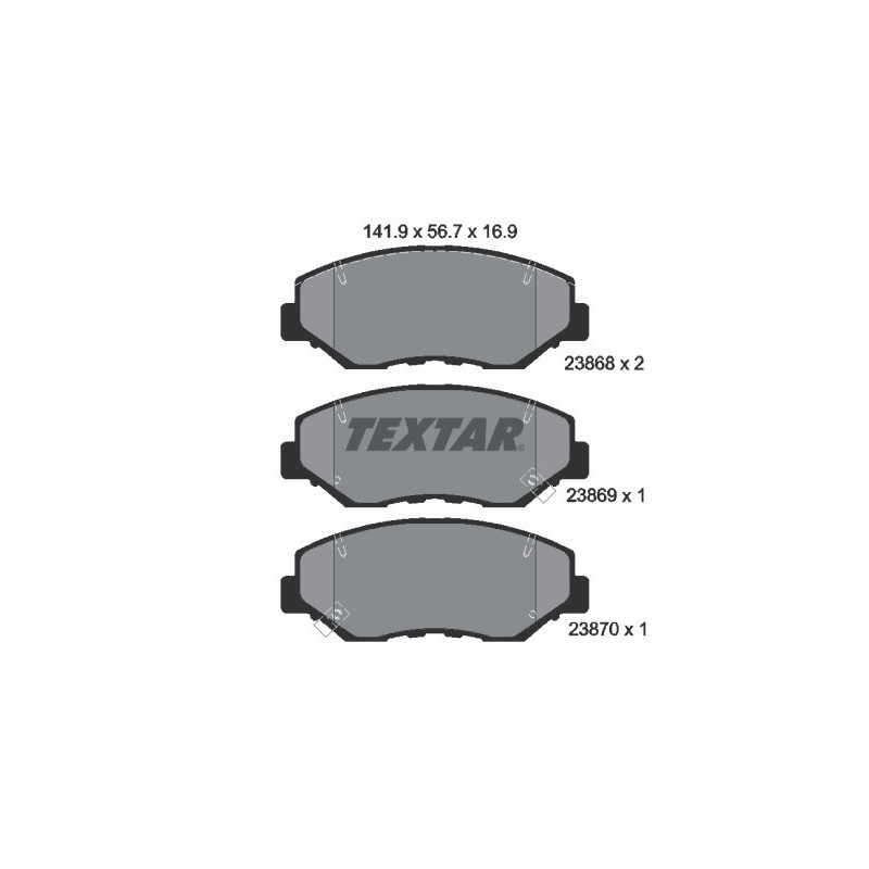 TEXTAR 2386801 Plaquettes de frein avant pour Civic Accord CR-V Element Pilot Stepwgn